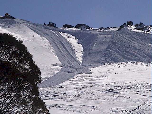 Thredbo's big half pipe under construction above the Cruiser chair