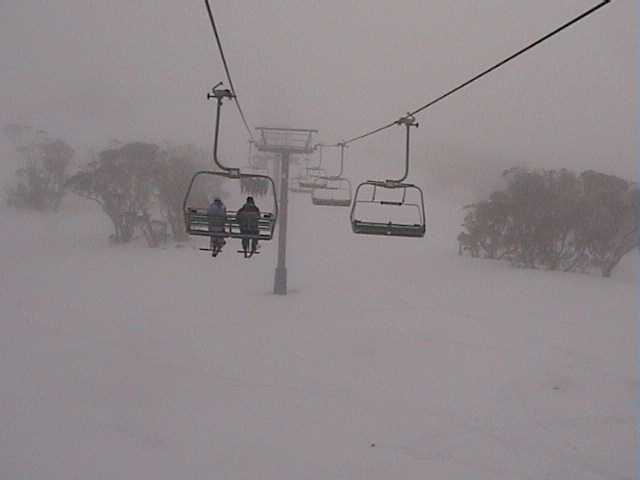 Cloud on upper slopes putting moisture into the new snow