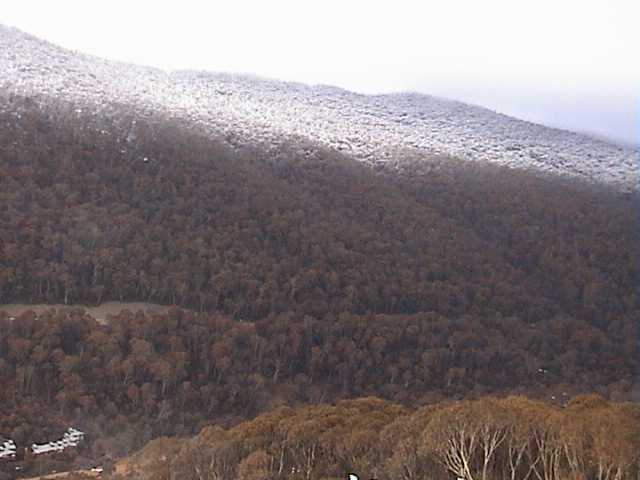 The very distinct snowfall line on Sunday morning