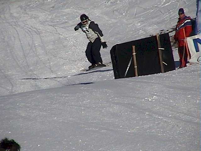 Not the winner of the snowboard division but a great finish