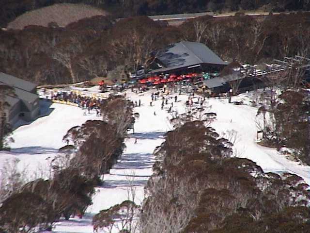 Cruiser chair lift line on Saturday