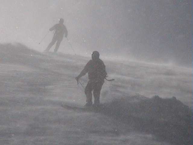 Ray & Lynne in the lovely wind blown powder