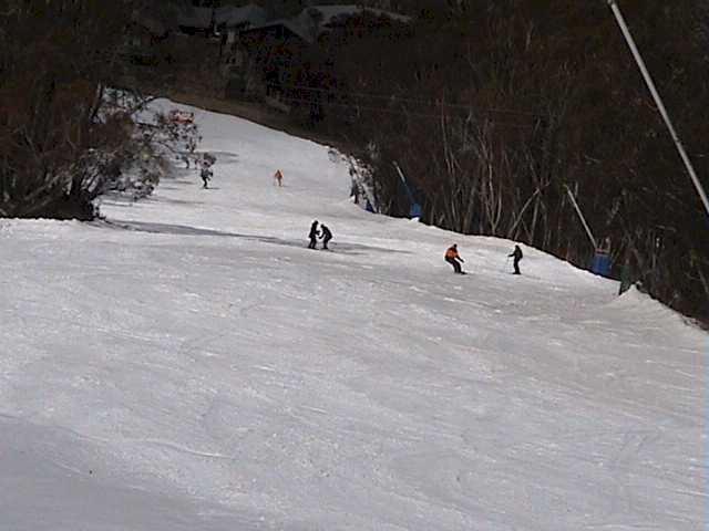 Bottom of the SuperTrail freshly topped with man made snow