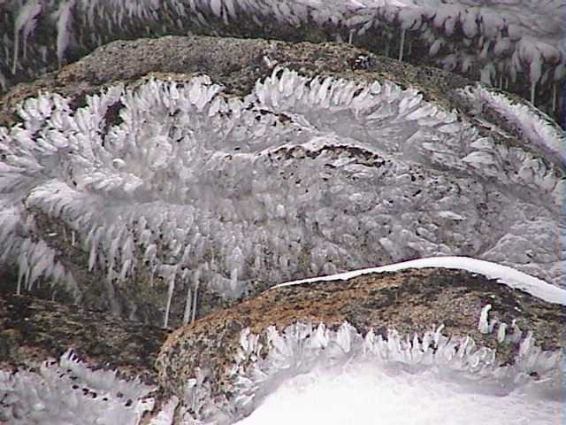 Ice formations on rocks at the top of Karels T-bar (yesterday)