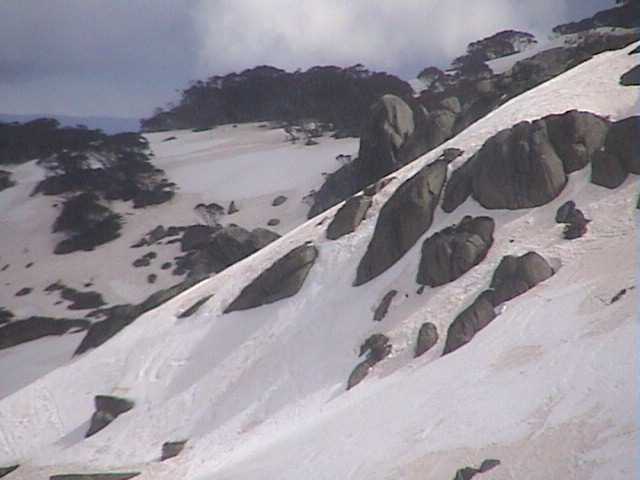 The area around Balls to the Wall in The Basin was still untracked