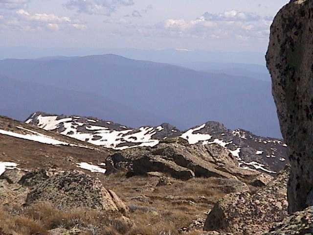 Out on the main range looking South at the Victorian Alps