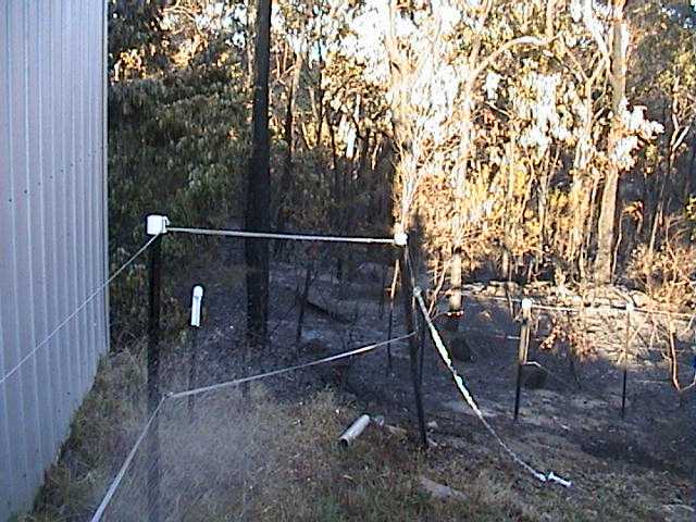 Thursday mornings fire was stopped 2 metres from the shed