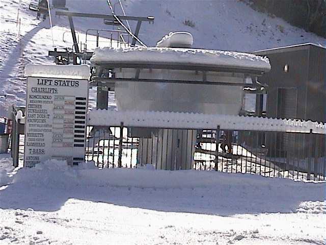 Snow making around the bottom station of Merritts chair