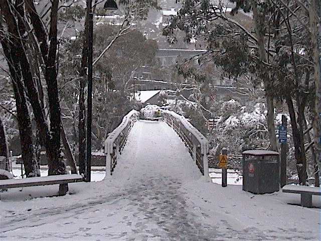 Fresh snow on that bridge in the village again!