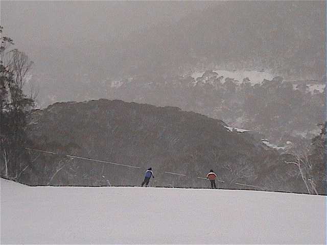 Jackie & Warwick on the crowded slopes of High Noon near Creek Station