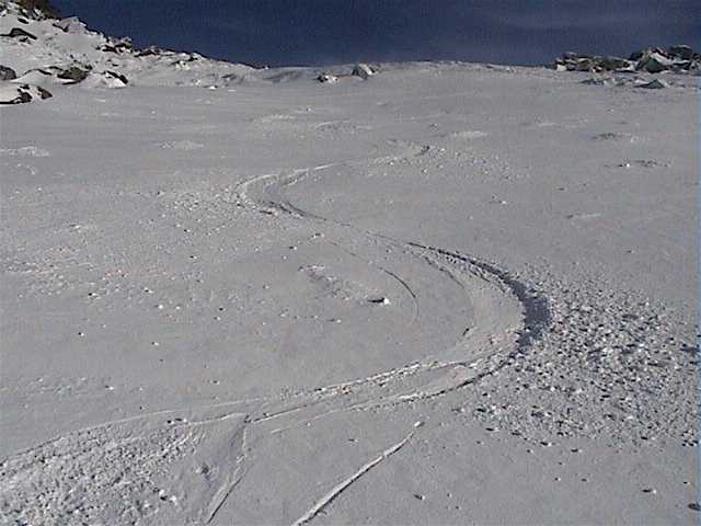 Monday morning - first tracks - Merritt's Falls below Eagle Way