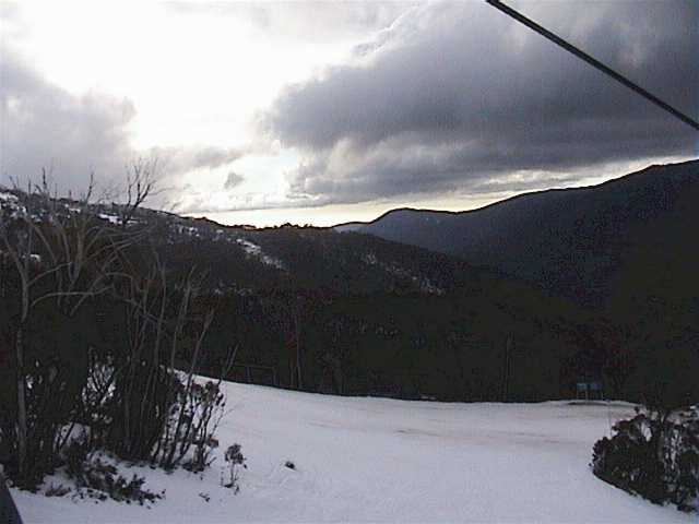 Dark clouds over the valley early in the morning