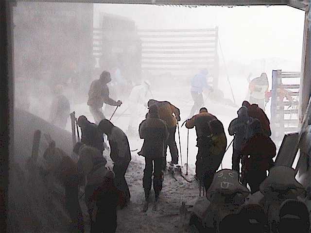 Entrance to Eagle's Nest filling with snow