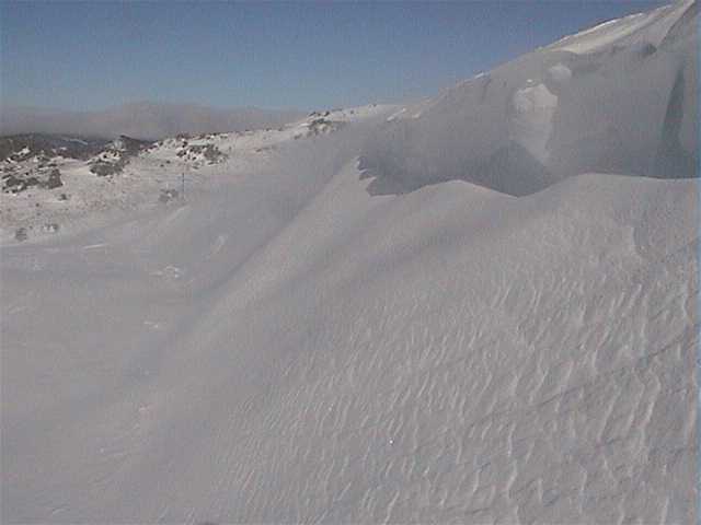 Wind drifts building on Conrod Straight