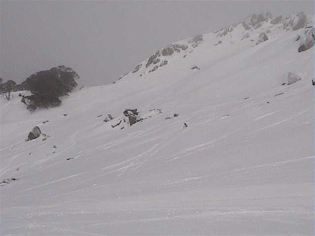 The Basin on Wednesday with little traffic off piste