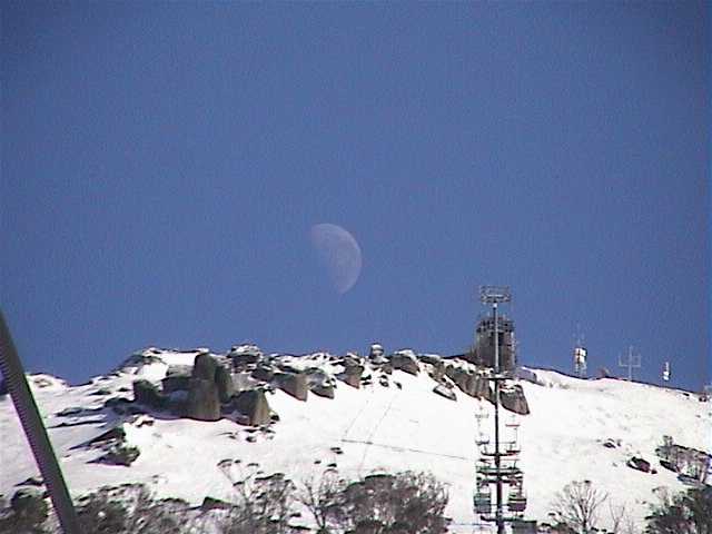 Moon setting over Crackenback