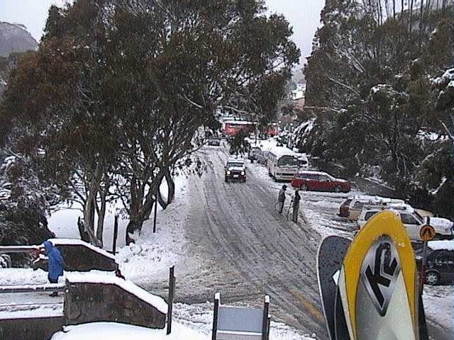 New snow on the roads and throughout the village