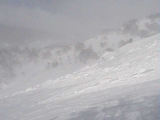 Bottom of the Bluff slide looking towards Ramshead chair