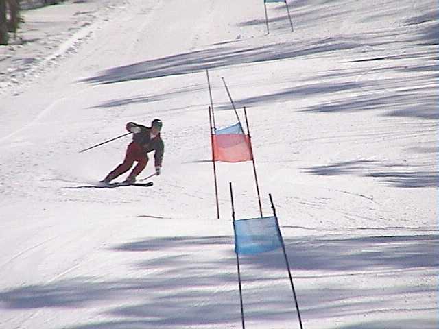 Wayne on his winning run (a split time of 0.00 seconds shared with Suzie)