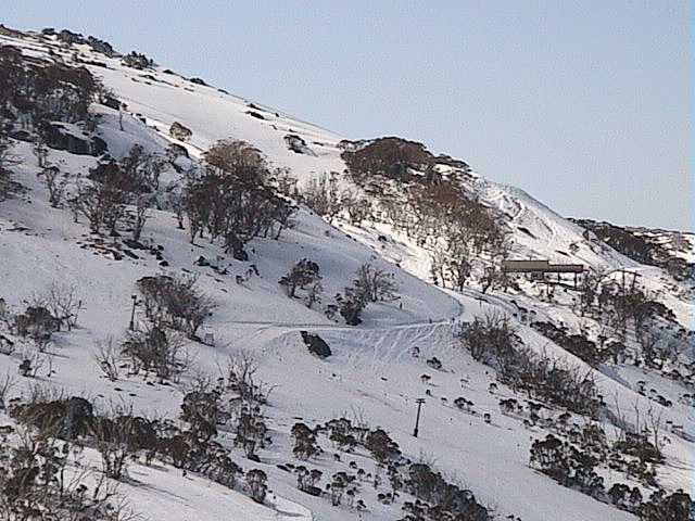 Great snow pack above Gunbarrel top station