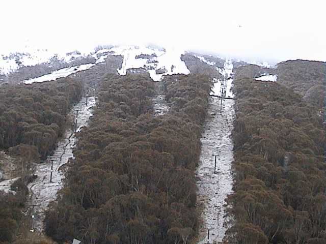 Dusting of new snow in the resort this morning