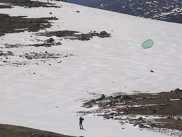 The phantom kiter going for a sail below Ramshead