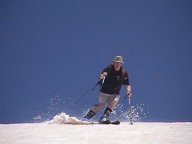 Ray dropping back down towards the walking track