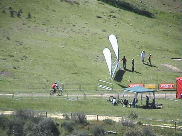 Finish for Round 2 of the Australian National Downhill Championships for mountain bikes