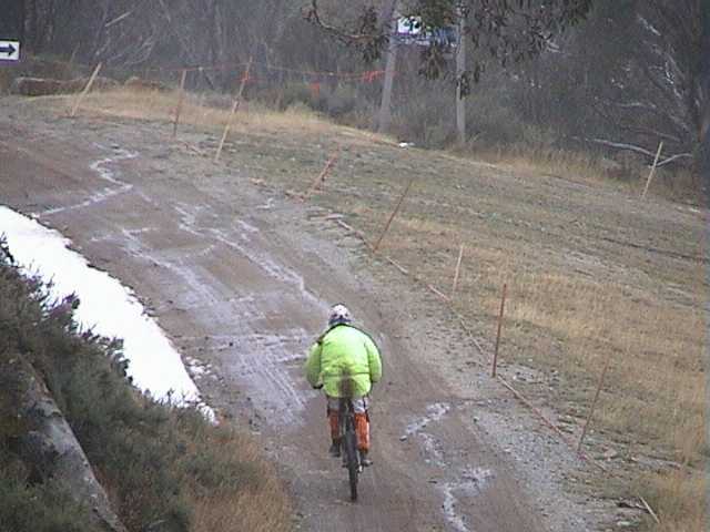 Mountain bike races continue in the slippery conditions