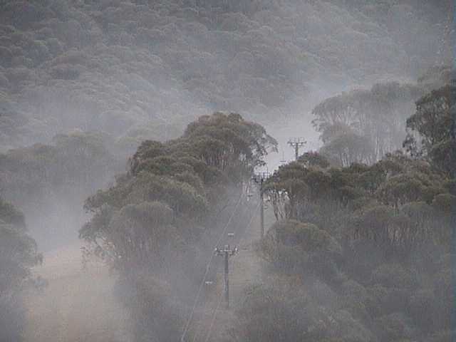 Fog rising up from Tower 10 on Ramshead chair