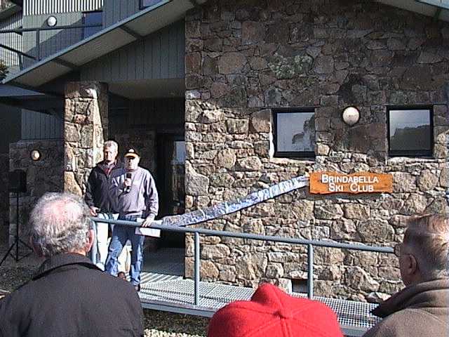 Richard Gallimore, president of the Brindabella Ski Club, at Saturday's opening of the new Thredbo lodge