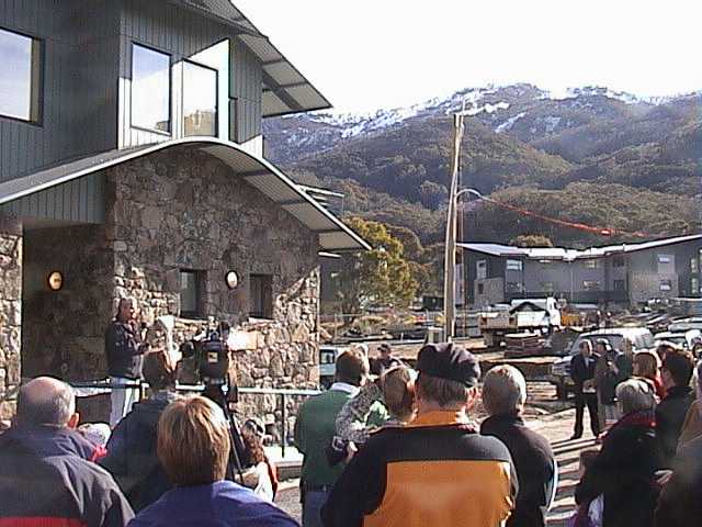 Part of the considerable crowd at the opening of the new lodge