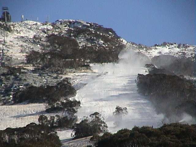 Snowmaking on the upper Supertrail last Friday