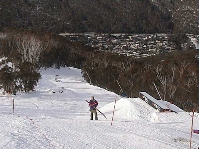 Construction of the terrain park at the top of High Noon