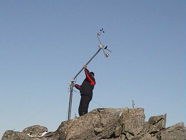 Repairs completed to the wind speed meter on Eagles Nest