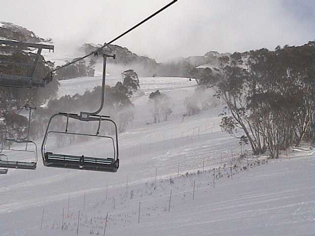 Snow guns on middle Crackenback today