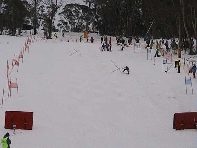 Bump racing below Bunny Walk station, Snow Gums chair