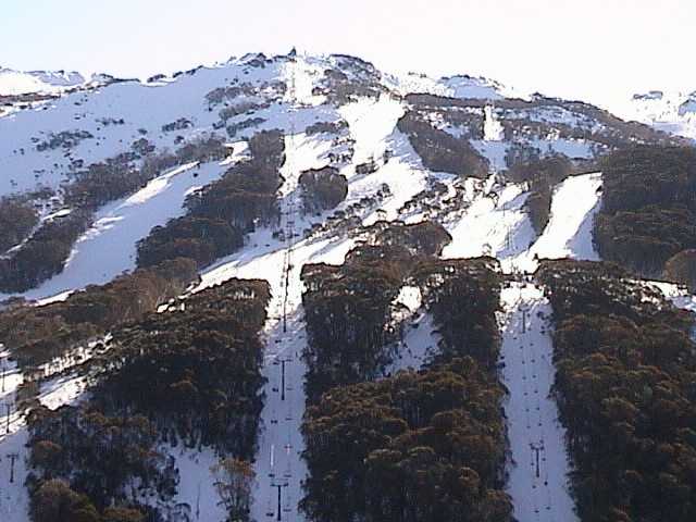 Afternoon shadows over Thredbo yesterday afternoon