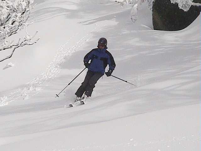 Peter getting first tracks above Funnel Web