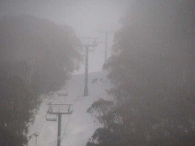 Kosciuszko Express disappearing into yesterdays early fog