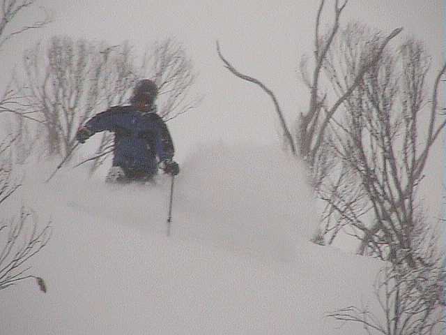 Peter getting good freshies Saturday afternoon