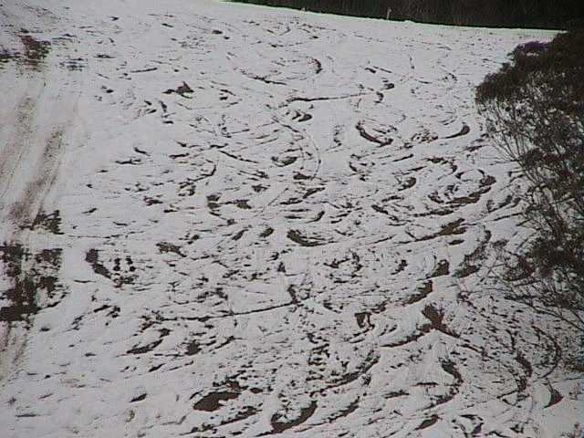 The remains of the new snow on Lovers Leap Bypass - Monday