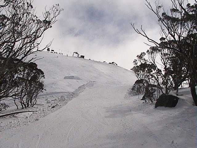 Entrance to Michaels Mistake  groomed from the big air jumps