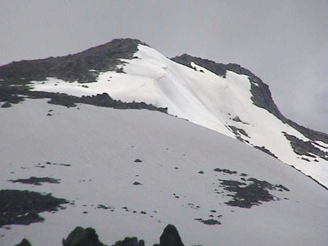 Still lots of snow up high on this north-facing slope