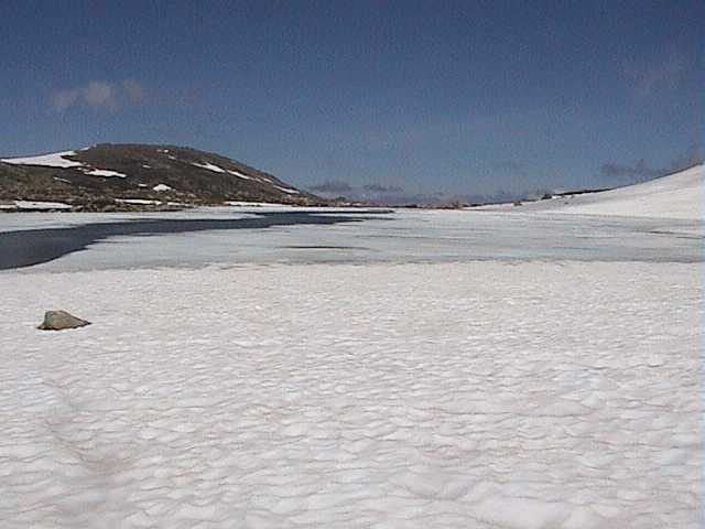 Lake Cootapatamba still mostly frozen