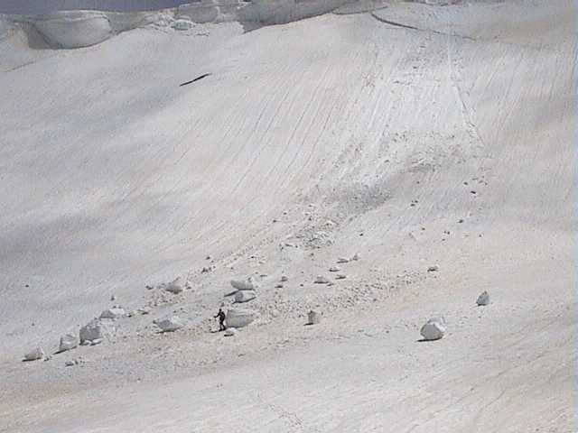 Acacia checks the size of the broken blocks of cornice