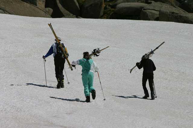 Putting in the climb for the first run - photo by Matt Alexander