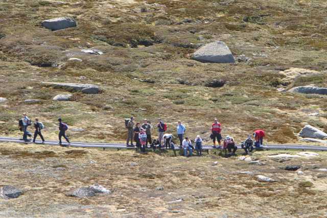 A distant cheer squad gathered on the Kosi walkway - photo by Matt Alexander