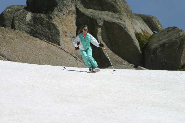 Marion dwarfed by the boulders - photo by Matt Alexander