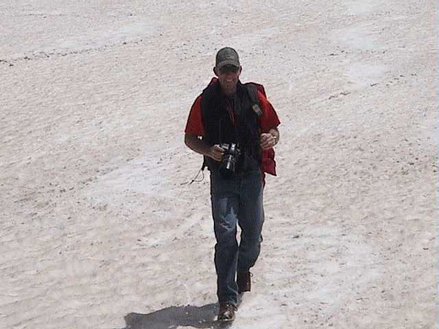 Matt with a camera full of summer ski shots